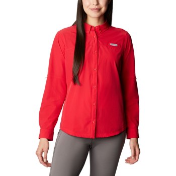 Columbia Coral Point Long Sleeve Woven, Camisa Rojos Para Mujer | 968450-ZTV